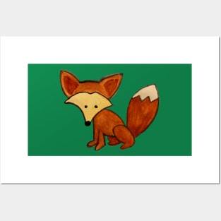 Red Fox: Watercolor Cartoon Posters and Art